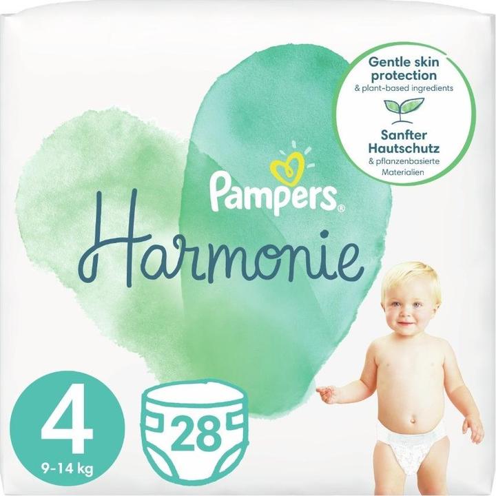 Image du produit Pampers Harmonie, taille 4, 28 couches, 9kg-14kg (Taille 4, 28 pièce(s))