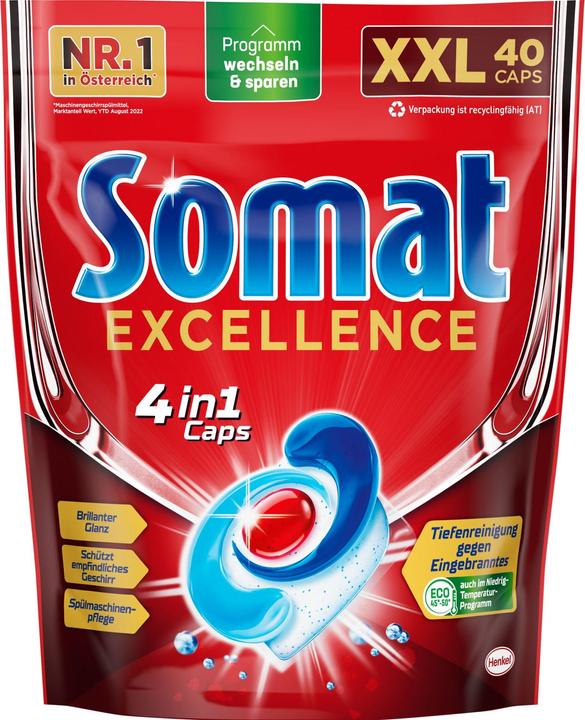 Somat Excellence 4in1 Caps (Gel, 40 Cycles de lavage)