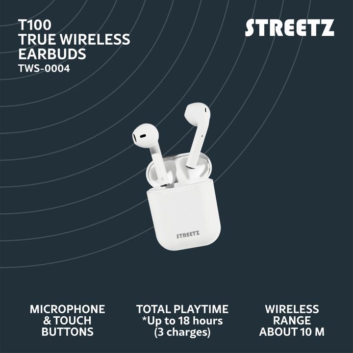 Actual product image Streetz TWS-0004 (No noise cancellation, 4 h, Wireless)