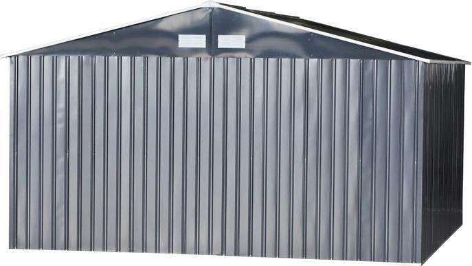Actual product image Swisshandel24 Garden shed with foundation Garden shed Metal shed Charcoal grey 340 x 386 x 200