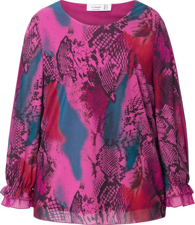 Image du produit Miamoda Bluse, Mesh mit Alloverdruck, weiter Langarm (50)