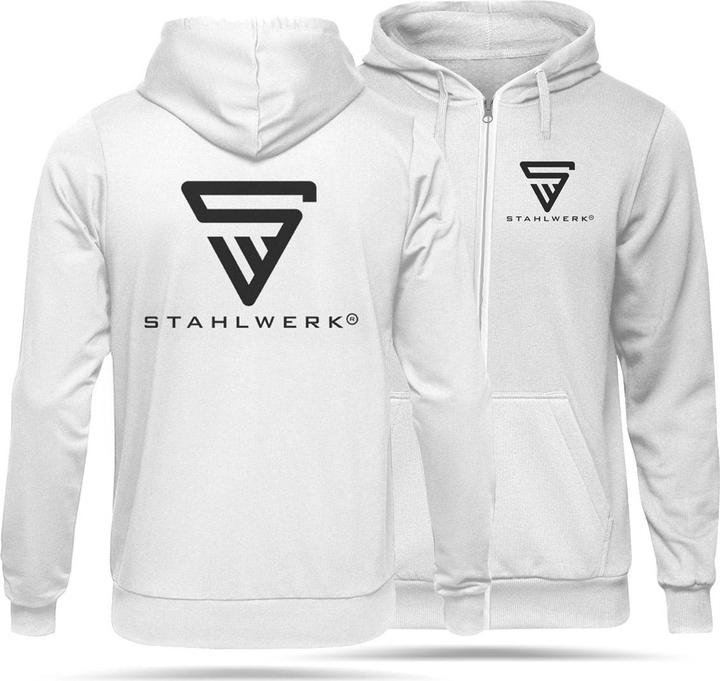 Immagine prodotto Stahlwerk Felpa con cappuccio Felpa con cappuccio e zip Bianca Taglia XXL (XXL)
