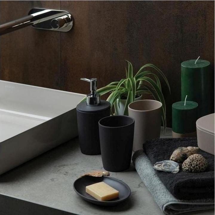 Produktbild spirella Zahnputzbecher Takeo Grau (7.5 x 9.5 cm)