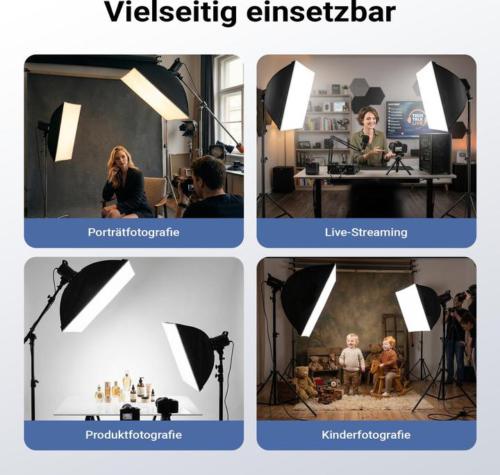 Actual product image Walimex pro LED 60 W Softbox Set with Stand, Bi-Colour Video Photo Light (Soft boxes)