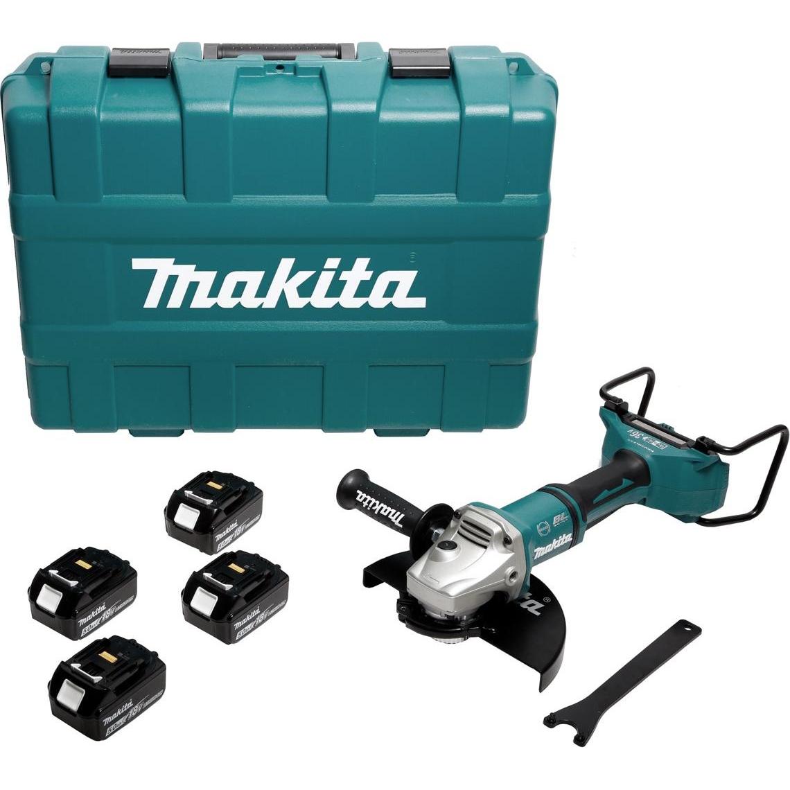 Thumbnail - Makita, Winkelschleifer, DGA 900 T4KX2 Akku Winkelschleifer 36V ( 2x18V ) 230mm Brushless + 4x Akku 5,0Ah + Ezynut + (23...