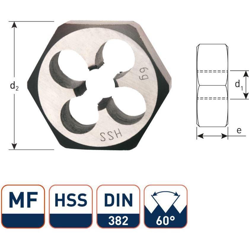 Rotec, Dadi + Rondelle, 371.2815 HSS Sechskantmuttern DIN 382 MF28x1,5