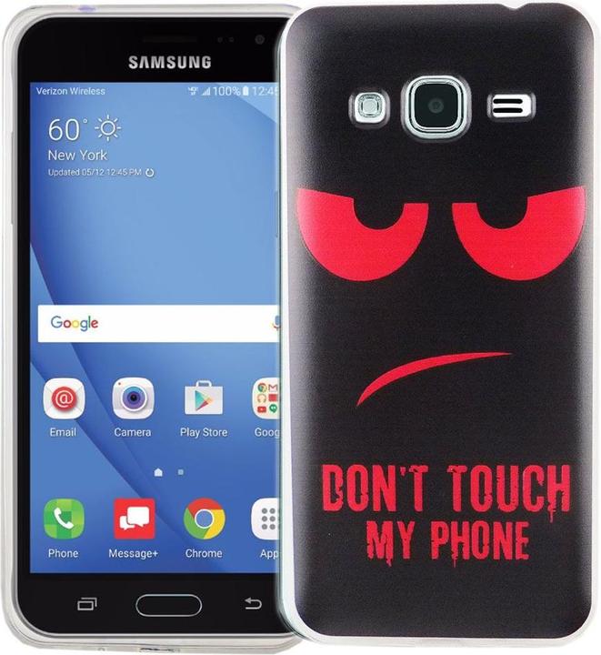 Actual product image König Design Mobile Case for Samsung Galaxy J3 Dont Touch Red Case Cover Motif (Samsung Galaxy J3 (2016))