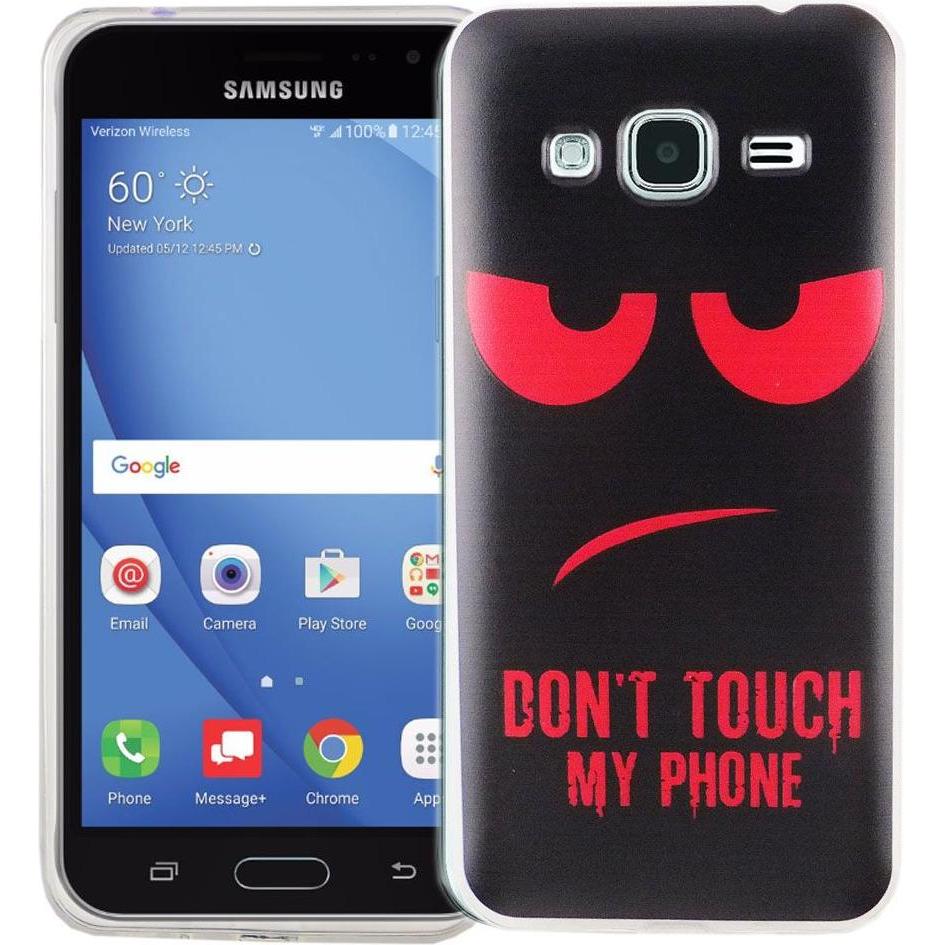 König Design Handy Hülle für Samsung Galaxy J3 Dont Touch Rot Tasche Case Cover Motiv (Samsung Galaxy J3 (2016)), Smartp...