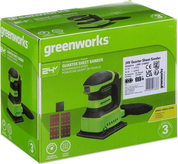 Produktbild Greenworks 24V Szlifierka oscylacyjna G24SS14 - 3100507 (Kettenschleifer)