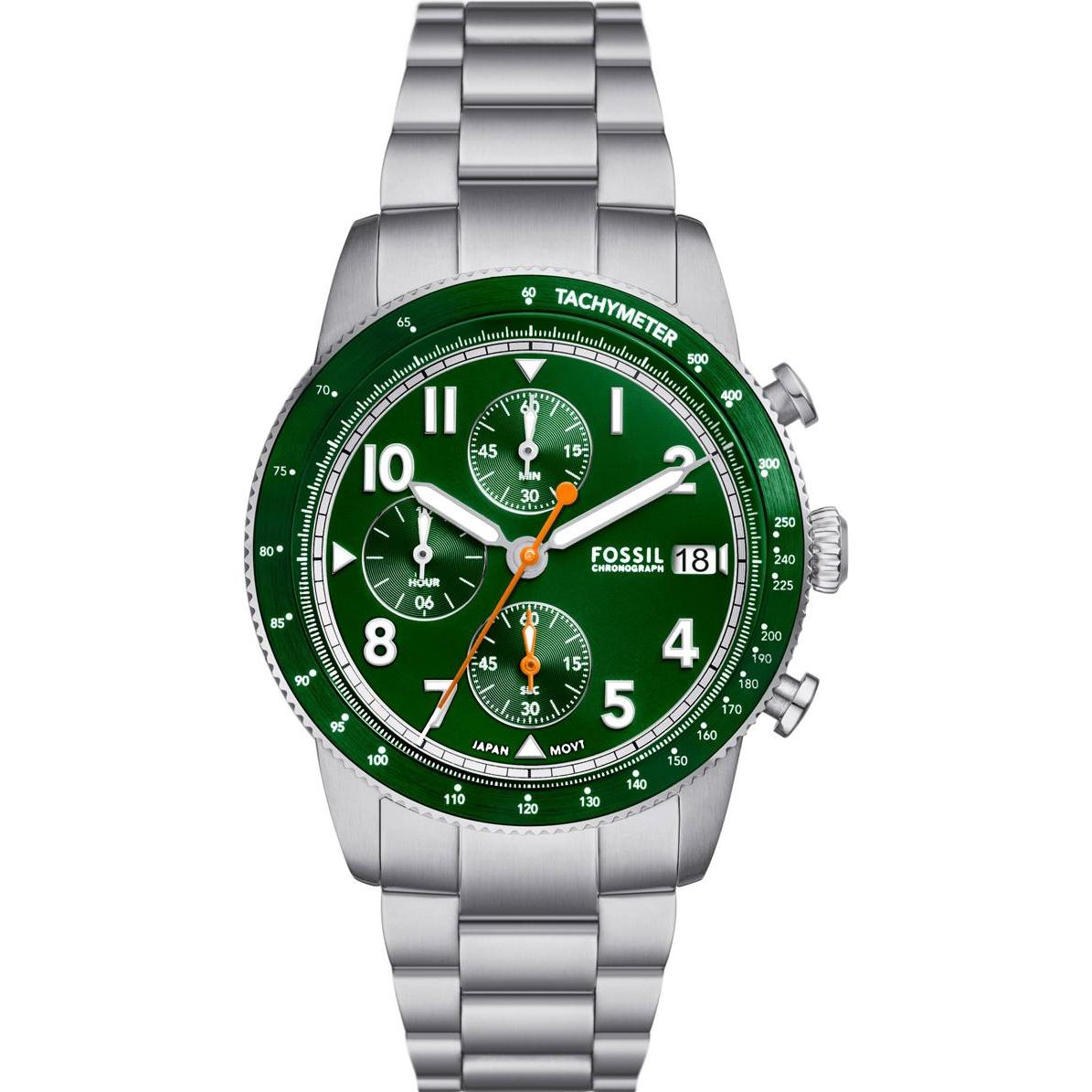 Fossil, Armbanduhr, Sport Tourer, Silber, (Chronograph, 42 mm)