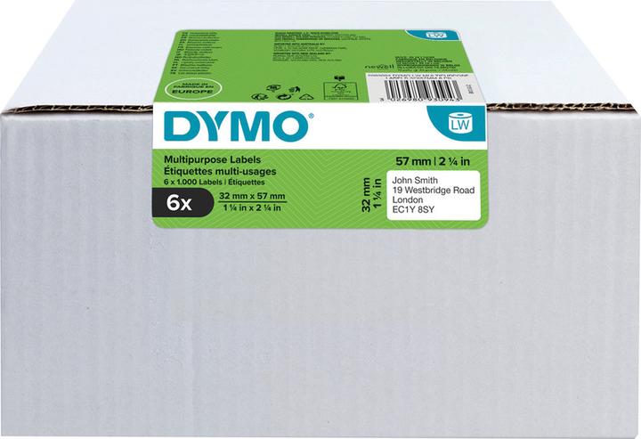 Produktbild Dymo Vielzweck-Etiketten 32 x 57 mm 6x 1000 St. (3.20 cm)
