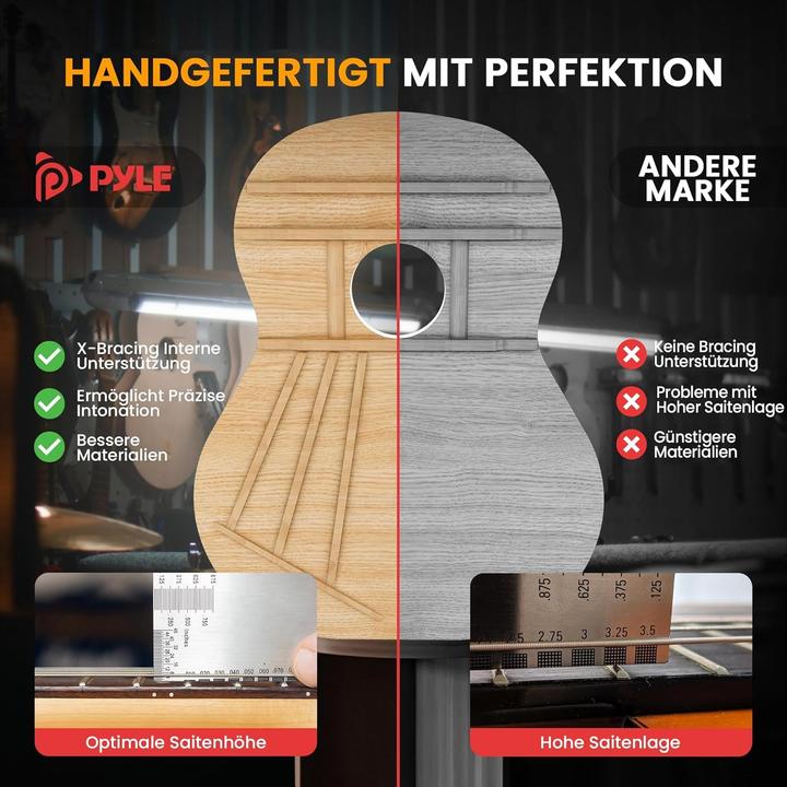 Actual product image Pyle Acoustic Electric Guitar and Amplifier Set (Acoustic guitar set, Back and sides: lime wood, Fingerboard: Synthetic wood, Top: spruce wood)