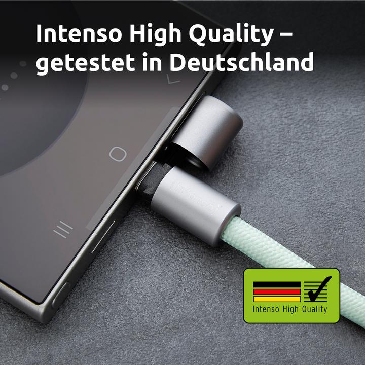 Actual product image Intenso Handykette als Lade- + Datenkabel USB-C bis 1,65m grün (1.65 m, USB 2.0, 60 W)