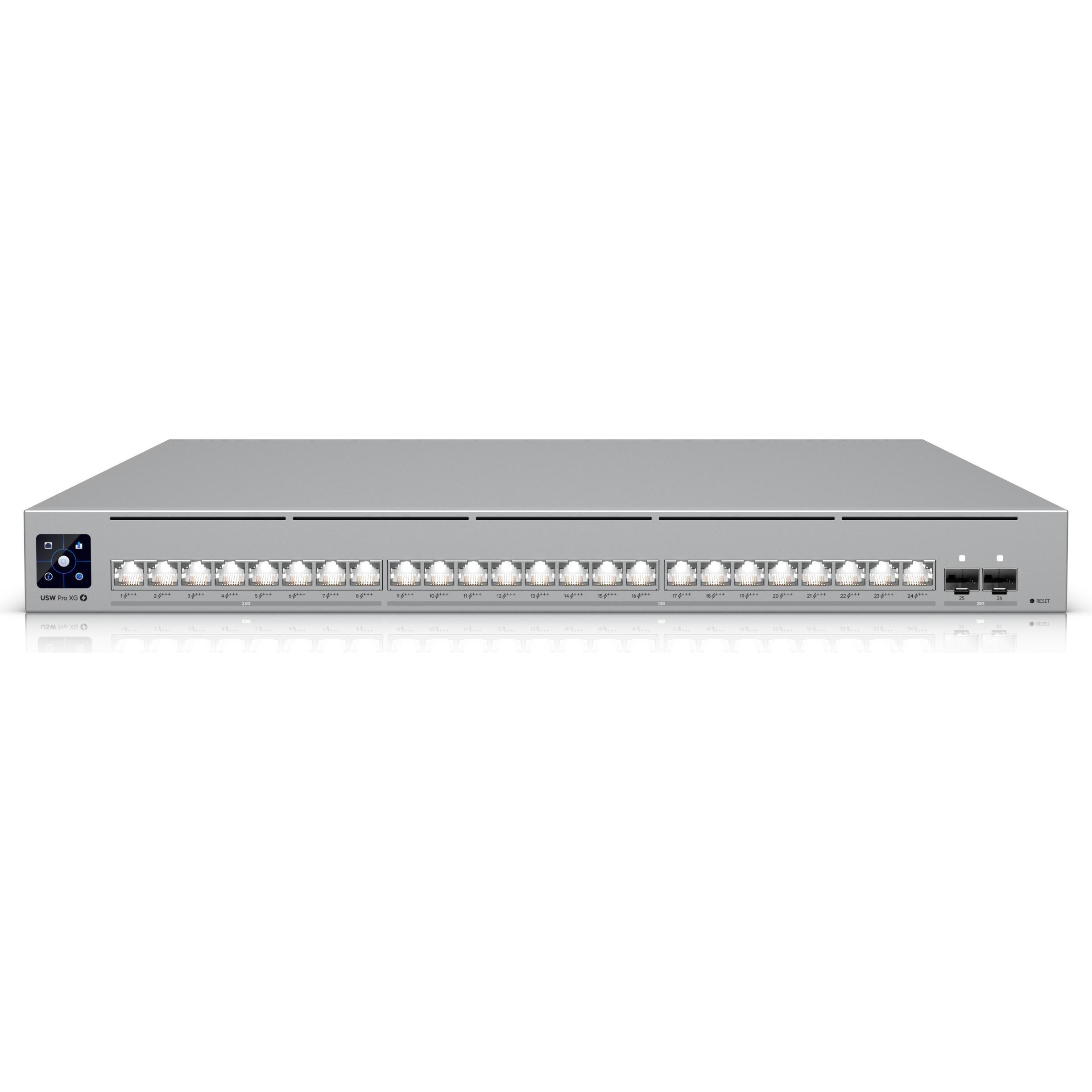 Ubiquiti Switch full managed 26 Port USW-Pro-XG-24-PoE (26 Ports), Netzwerk Switch, Grau
