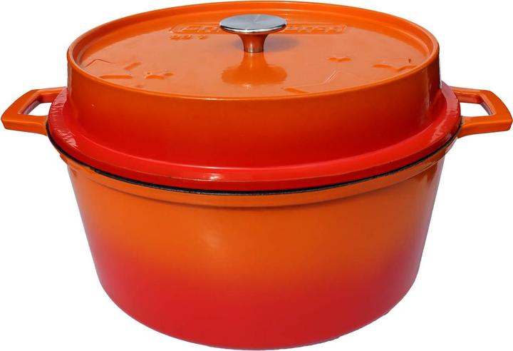 Actual product image Grillfürst Dutch Oven without feet - enamelled - DO9 - orange