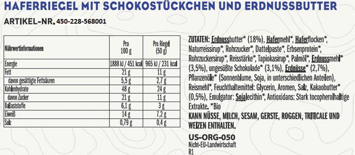 Nährwerte und Zutaten Clif Bar Nut Butter Filled Chocolate Peanut Butter (Chocolate Peanut Butter, Erdnussbutter, 12 Stk., 600 g)