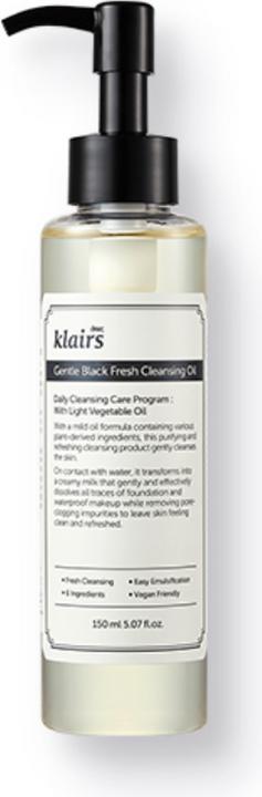 Image du produit Klairs Gentle Black Fresh Cleansing Oil (Huile nettoyante, 150 ml)
