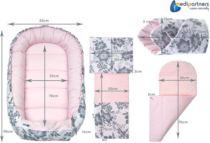 Produktbild Medi Partners 5-teiliges Babynest Set Berry
