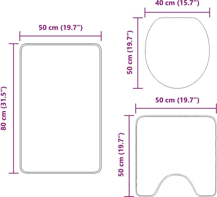 Produktbild vidaXL Badematten-Set (80 x 50 cm)