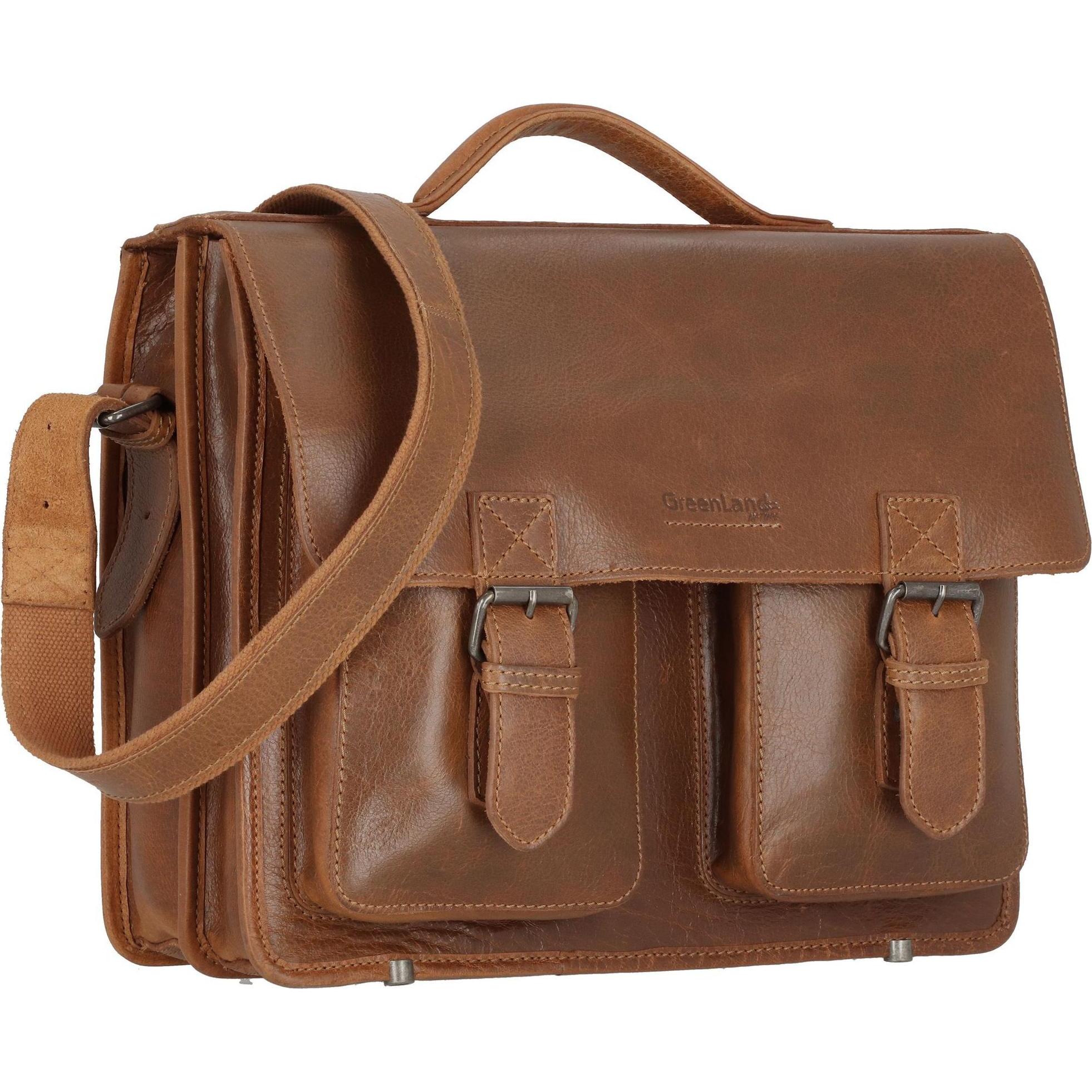 Thumbnail - Greenland Nature, Handtasche, Nature Aktentasche Leder 39 cm, Braun
