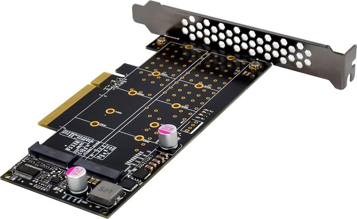 Produktbild InLine PCIe Karte zu 2x intern NVMe M.2 Key M – Bifurcation