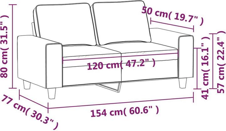 Produktbild vidaXL 2-Sitzer-Sofa (2-Sitzer)