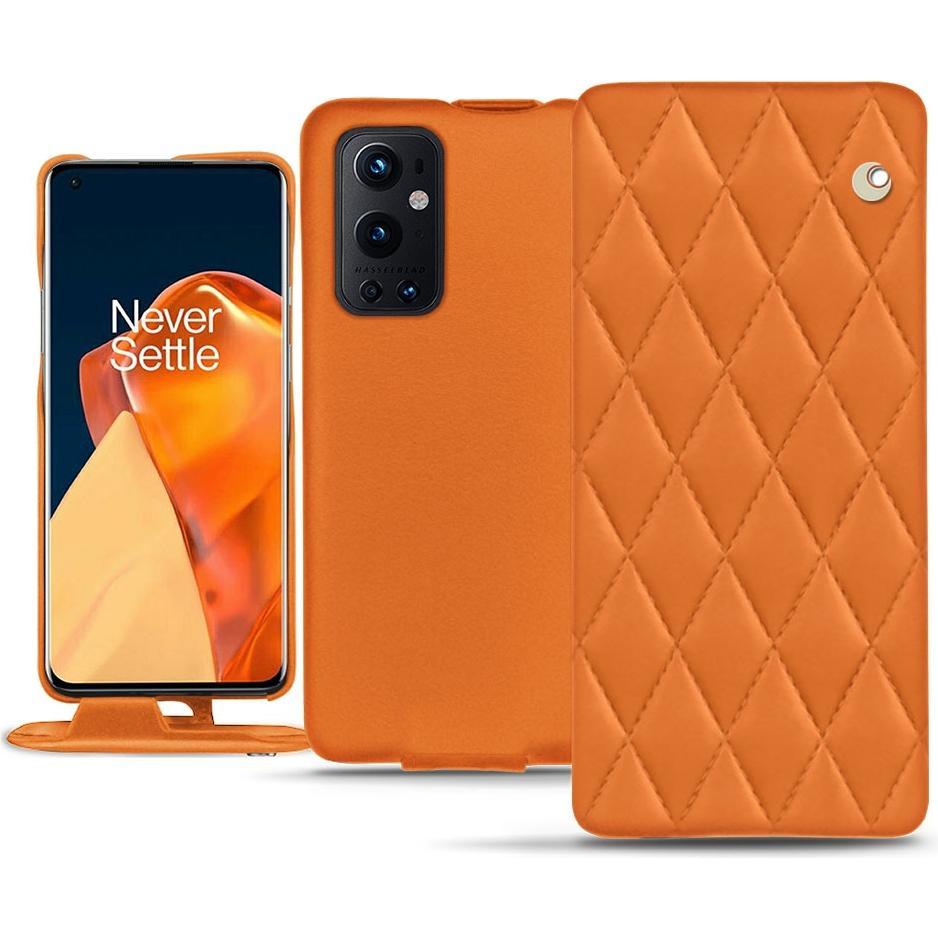 Noreve Lederschutzhülle vertikal (OnePlus 9 Pro), Smartphone Hülle, Orange