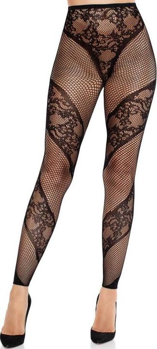 Actual product image Leg Avenue - Tights Without Foot Made Of Lace And Transparency Black