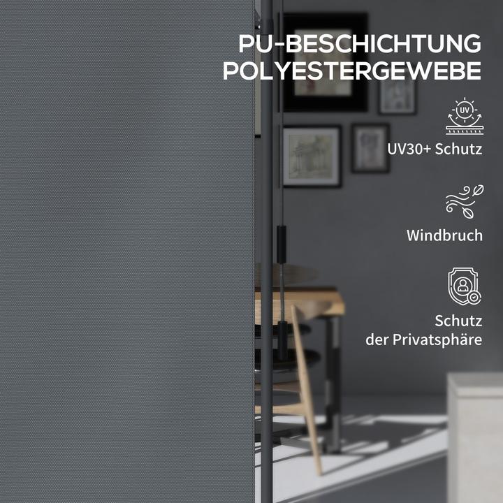 Produktbild Outsunny Senkrechtmarkise Aluminium, Polyester Dunkelgrau (1.20 m)