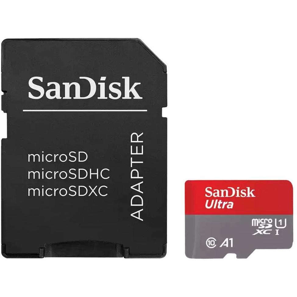 SANDISK Ultra mit Adapter (1500 GB, microSDXC, U1, UHS-I), Scheda di memoria, Grigio