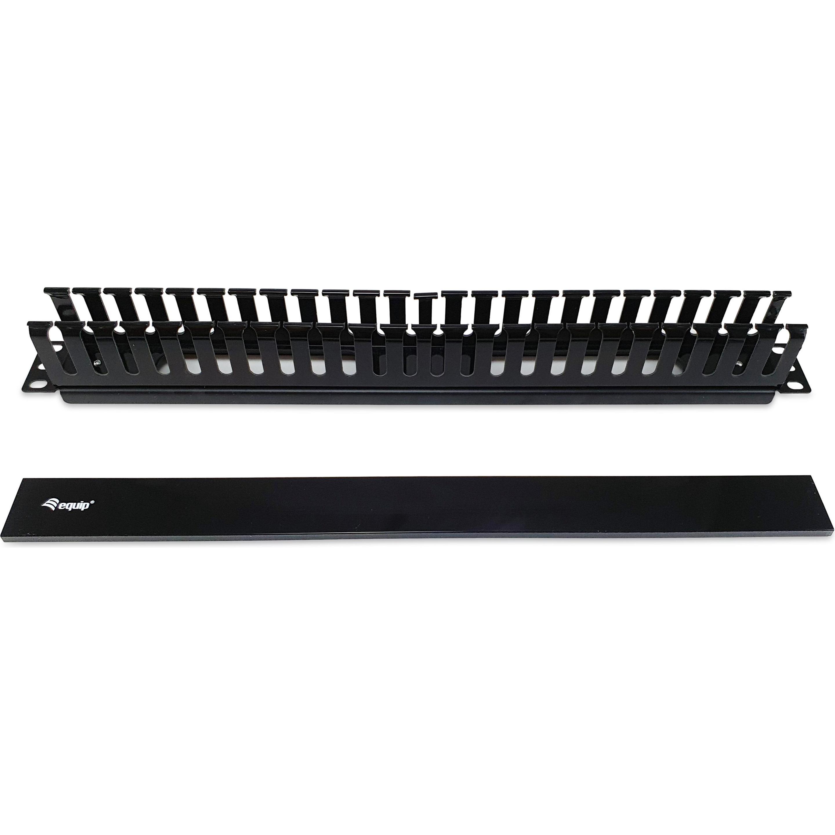 Thumbnail - equip 19" Kabelmanagement Panel Ausstattung schwarz, Serverschrank Zubehör, Schwarz