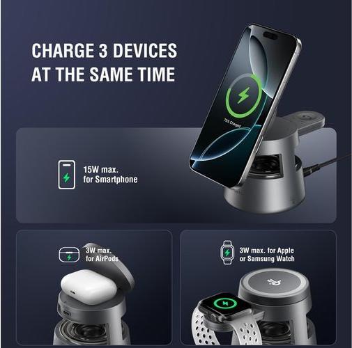 Actual product image 4smarts Wireless Charger Aura Sound, Induktion Ladestandard: Qi2 (30 W)