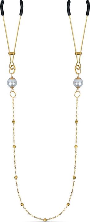 Produktbild Easytoys Goldene Brustwarzenklemmen mit Kette und Perlen