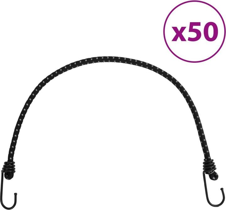 Produktbild VidaXL Gummiseile Reflektierend mit Haken 50 Stk. 59 cm