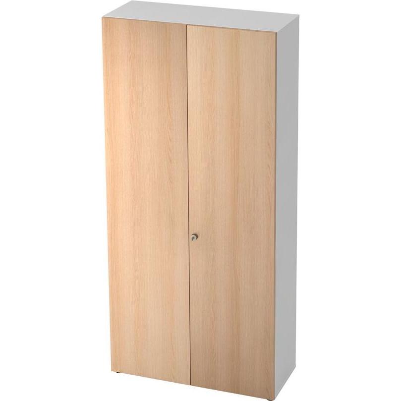 Hammerbacher, Aktenschrank, Schrank 100 cm breit 6OH SG Weiss/Eiche (100 x 42 x 215.5 cm)