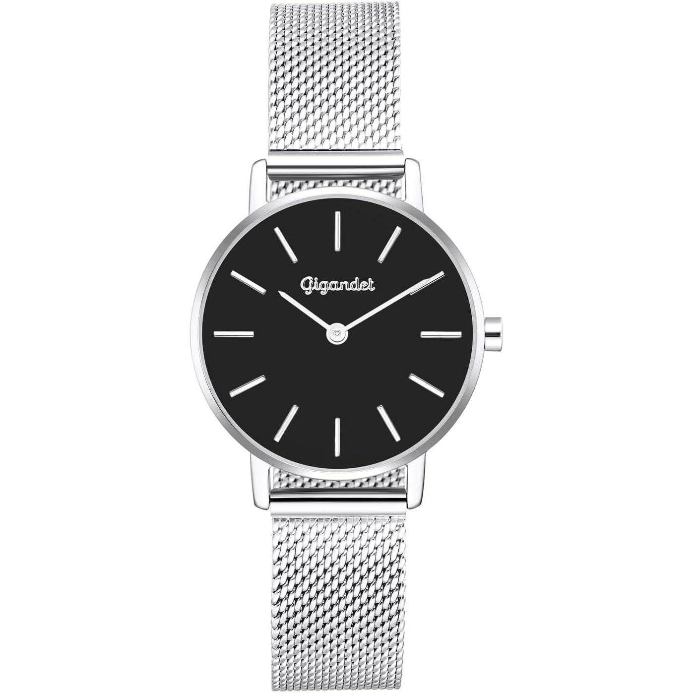 Gigandet, Orologio da polso, 10VNAG36NE007 Analogue Japanese Quartz Watch with Stainless Steel Strap Black Black strappy, Nero, (Orologio da polso ana