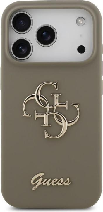 Produktbild Guess 4G Silicone Script Big Metal Logo Case für Apple iPhone 17 Pro - brown (Apple iPhone 17 Pro)