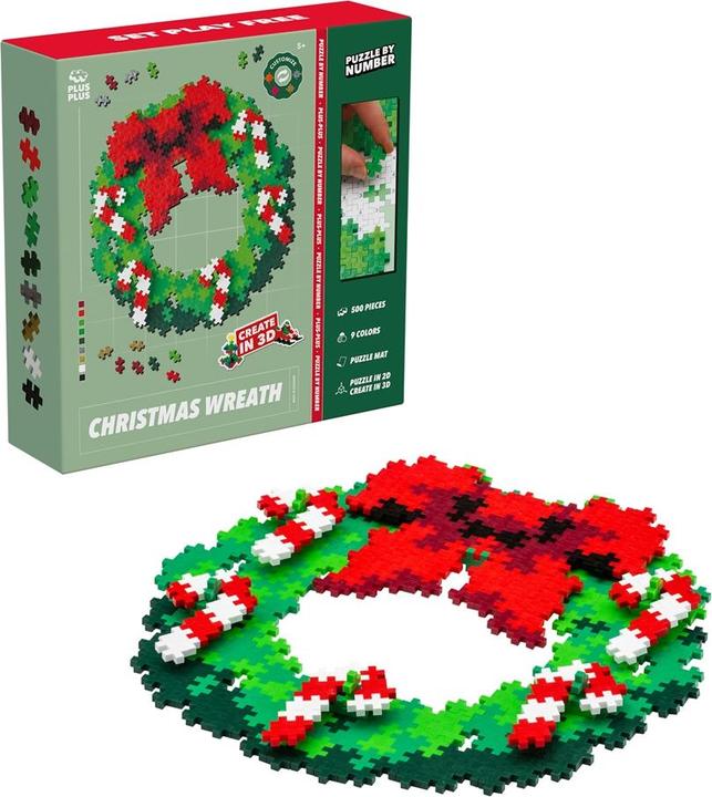 Actual product image Plus-Plus Puzzle by Number - Christmas wreath
