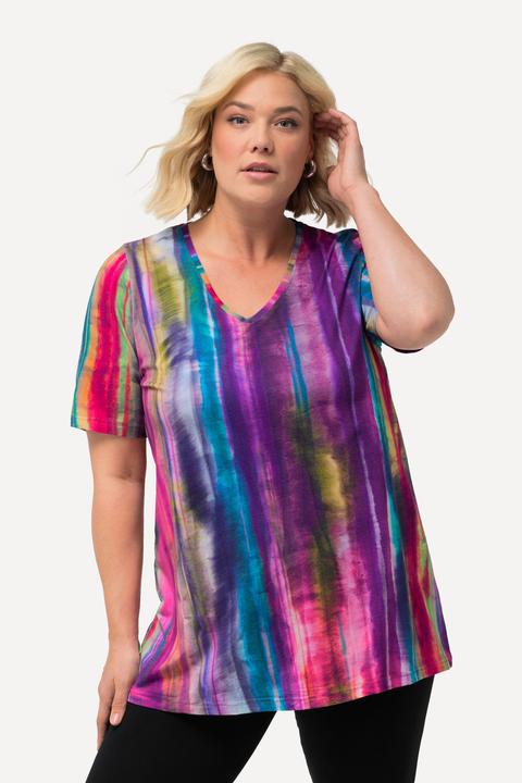 Immagine prodotto Ulla Popken Maglia dal taglio lungo e svasato con stampa batik, scollo a V e mezze maniche (68)