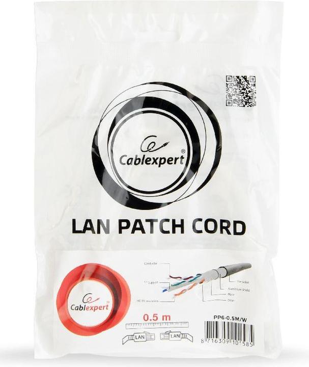 Produktbild Gembird * Patchkabel Cat.6 FTP 0,25m / weiss (F/FTP, CAT6, 0.25 m)
