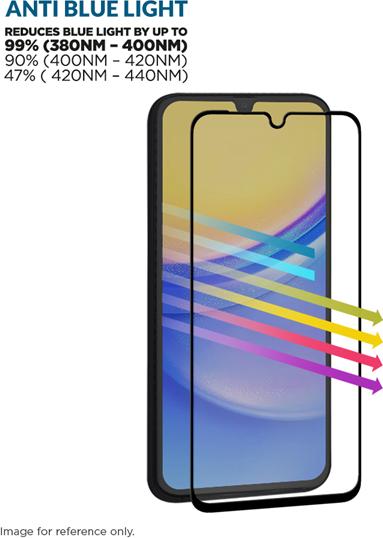 Image du produit Eiger Anti-reflektierendes Glas mit Blaulicht-Filter Full Screen Fit Mountain Glass Blue Edge (1 pièce(s), Samsung Galaxy A16 5G)