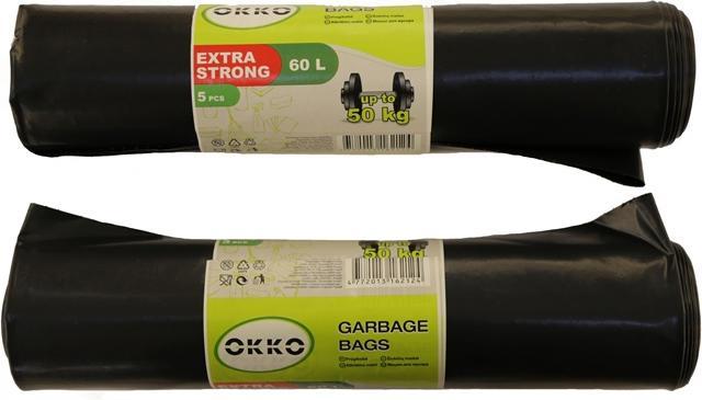 Actual product image Okko GARBAGE BAGS 60L 5PCS 145MY (5x, 60 l)