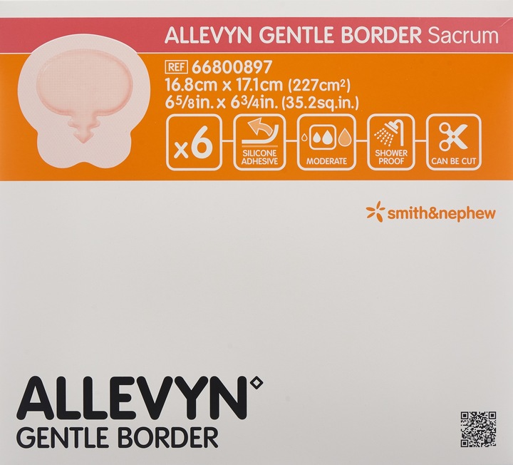Produktbild Allevyn Gentle Border Sacrum 16.8x17.1cm (1995.61 ml)