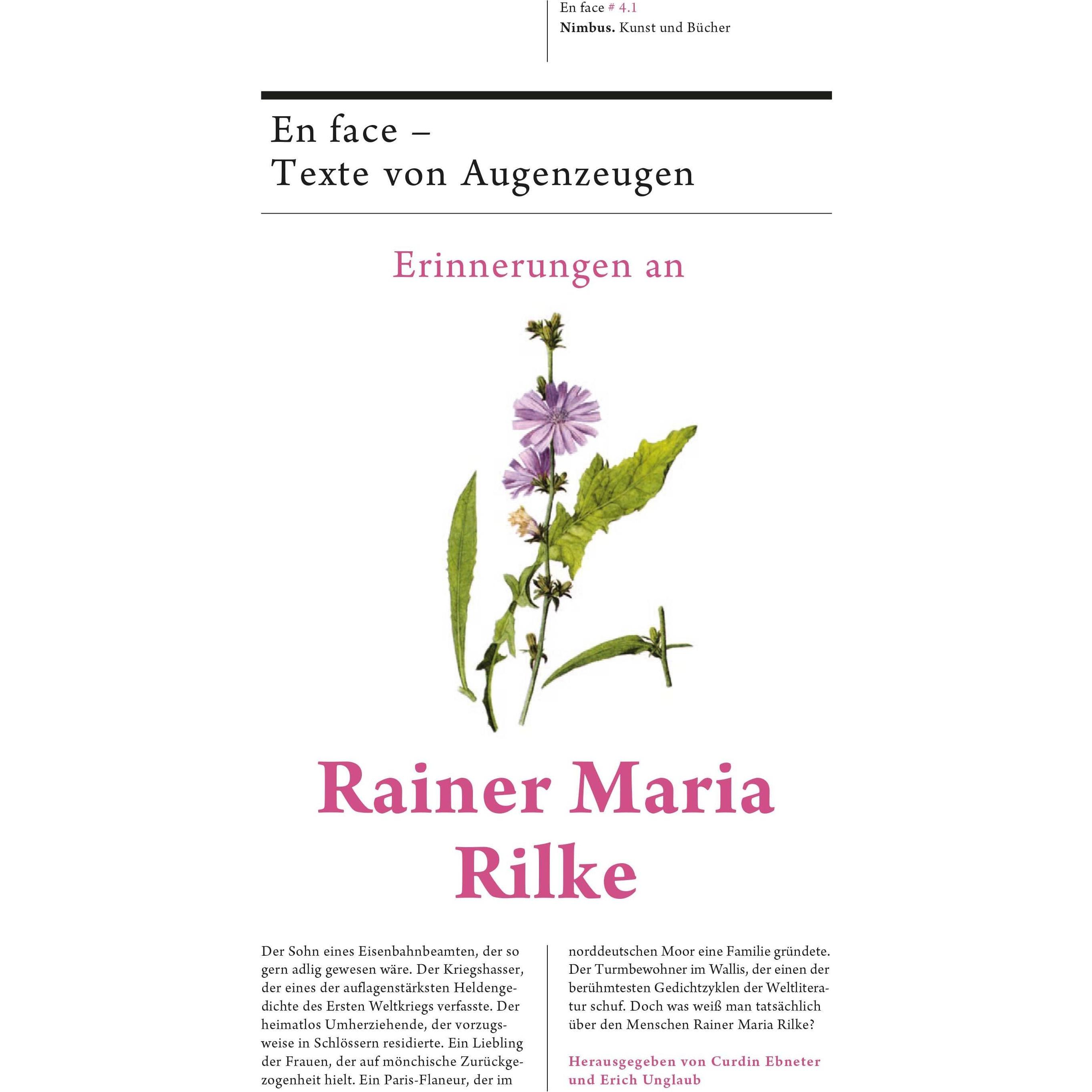 Erinnerungen an Rainer Maria Rilke, Sachbücher von Curdin Ebneter, Erich Unglaub, Janika Gelinek