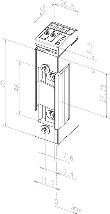 Produktbild Assa Abloy Elektrotüröffner 1705 RR 12 V DC 100%ED Dauerentriegelung nein DIN links / rechts (Objekttür, Zimmertür, Indoor)