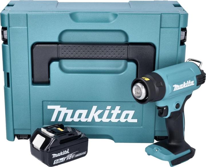 Image du produit Makita DHG 180 T1J Pistolet à air chaud sans fil 18 V 550 °C + 1x batterie 5,0 Ah + Makpac - sans chargeur