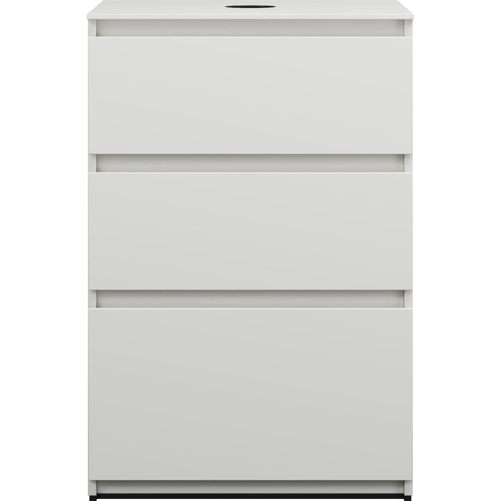 burgbad, Waschtischkonsole, Lin20 Waschtischunterschrank inklusive Konsolenplatte, 3 Auszüge, Tiefe 487mm, 602x487x900m