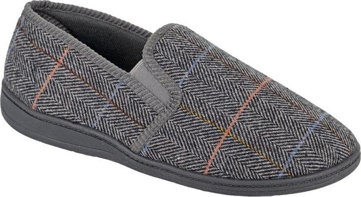 Actual product image Zedzzz Mens Kenny Herringbone Twin Gusset Slippers (40.5)