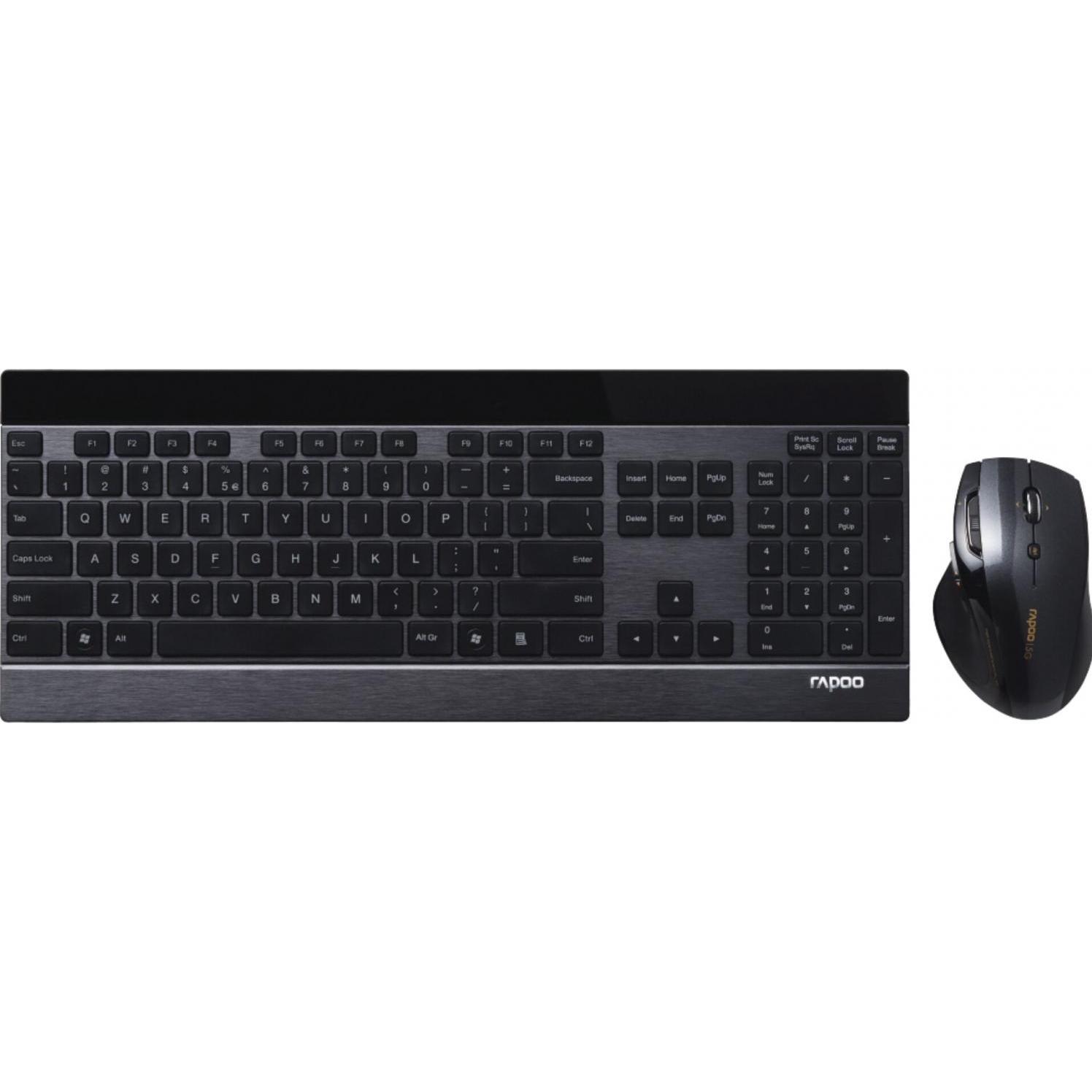 Rapoo 8900P (DE, Kabellos), Tastatur, Schwarz