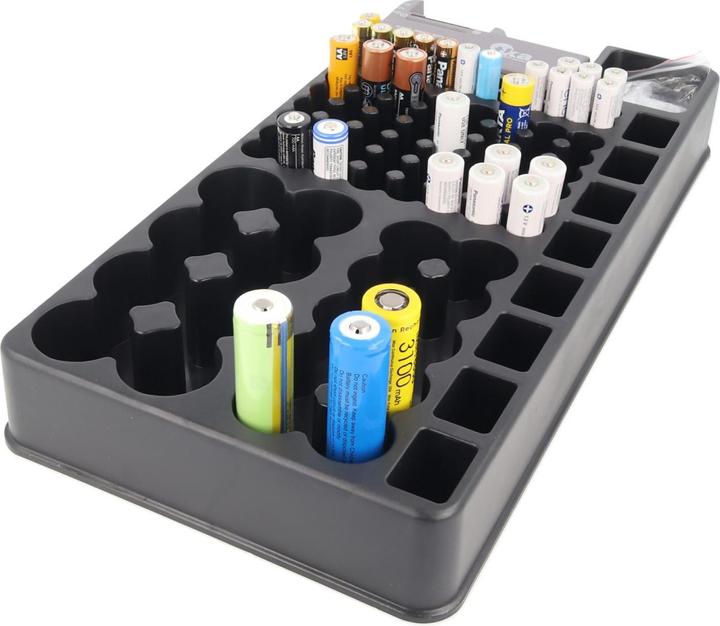 Actual product image AccuCell 2in1 Battery Organiser, Universal Battery Box for 1-110 Battery or Batteries